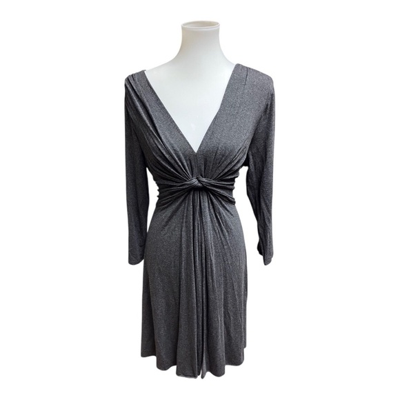 NY&C “Stretch” Elegant Gray Knot Dress - Picture 1 of 7